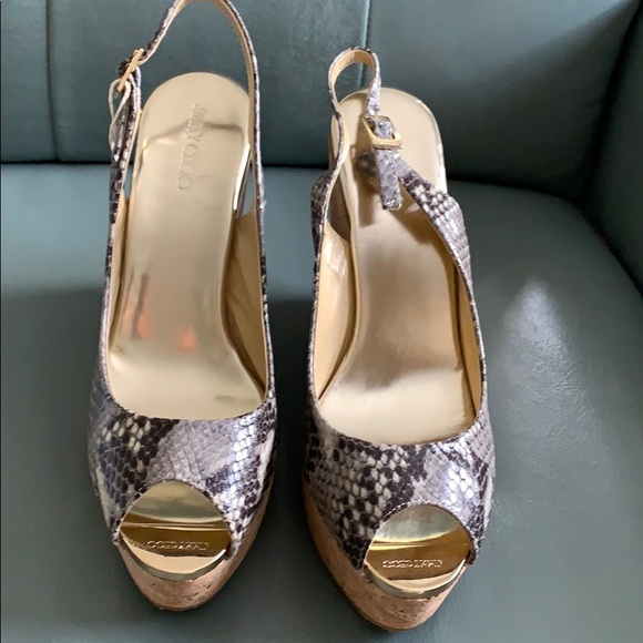 Jimmy Choo™  Prova Snake-print Slingback Wedges - Picture 8 of 10